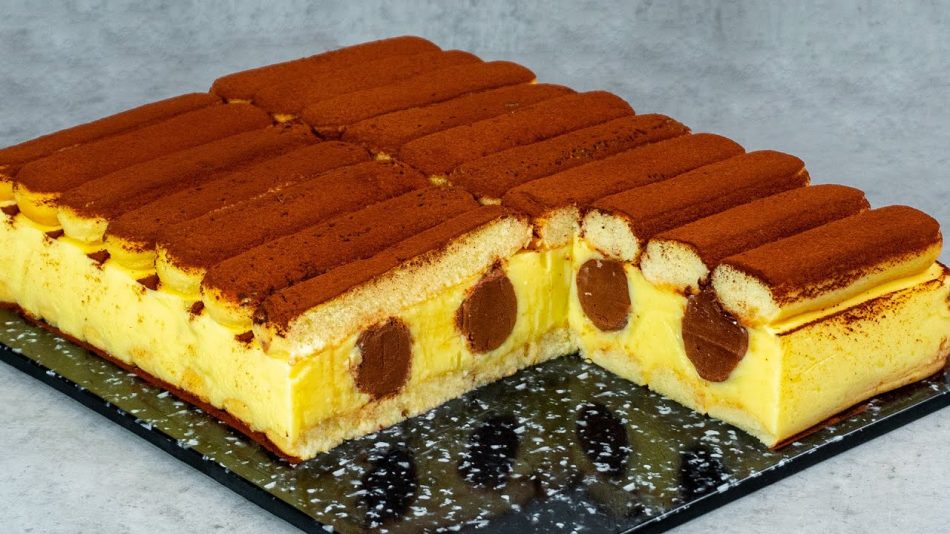 Rețetă excelentă de desert fara coacere, cu budincă delicioasă. Tiramisu altfel! Cu crema fiarta si ciocolata. Mai fin si mai gustos!